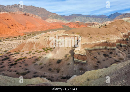 Vista panoramica nella Quebrada de las Conchas vicino a Cafayate, Provincia di Salta, Argentina Foto Stock