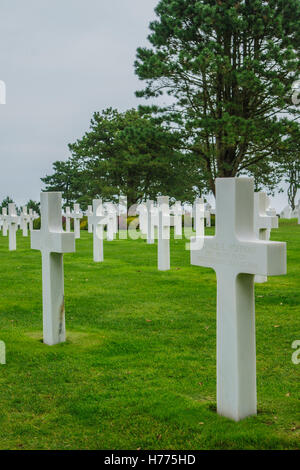 COLLEVILLE-SUR-MER, Francia - 21 settembre: l'Americano la II Guerra Mondiale il cimitero di Colleville-sur-Mer, in Normandia, Francia, su Settemb Foto Stock