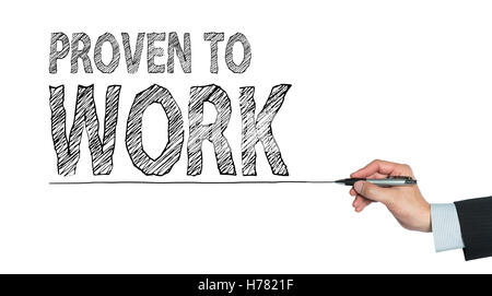 Collaudato per lavoro scritto a mano, la scrittura a mano sul pannello trasparente, foto Foto Stock