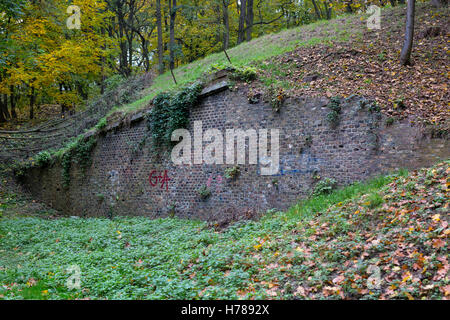 Le fortificazioni nel parco della Cittadella di Poznan Foto Stock