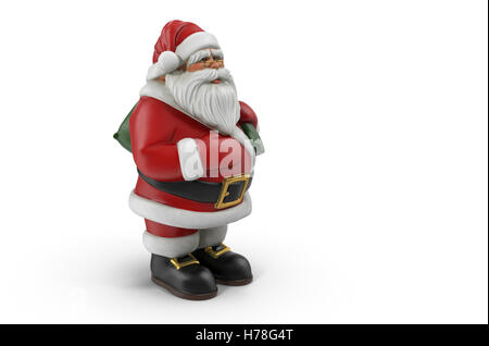 Su uno sfondo bianco presenta la figura di Santa Claus. Il rendering 3D. Foto Stock