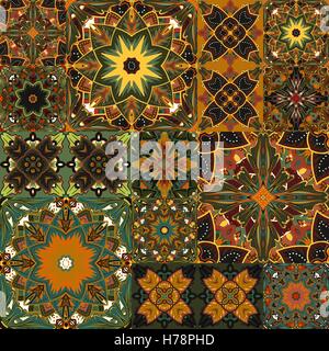 Perfetta configurazione di sfondo. Per affiancare all'infinito. Modello Patchwork Illustrazione Vettoriale