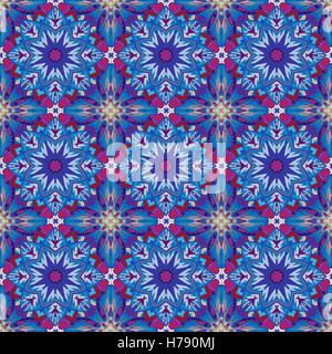 Seamless Damasco Background Design Pattern e carta da parati fatta di Texture turco piastrelle ceramiche in vettore Illustrazione Vettoriale