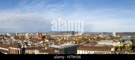 Basel, Svizzera - 24 Ottobre 2016: vista panoramica della città Foto Stock