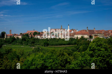 Rothenburg ob der Tauber,città medievale, Baviera, Germania Foto Stock