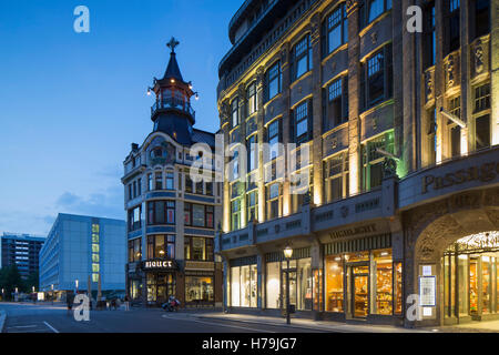 Speck's Hof shopping arcade e Kaffeehaus Riquet, Lipsia, Sassonia, Germania Foto Stock