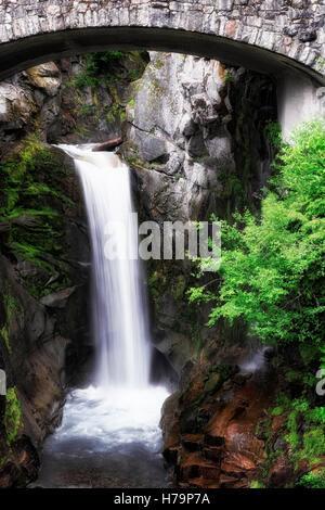 Van Trump Creek riversa 60 piedi su Christine cade a Washington Mt Rainier National Park. Foto Stock