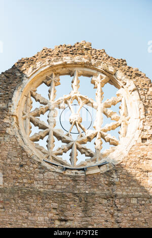 Southbank rimane la rovina del rosone della Grande Hall di Londra Palazzo dei Vescovi di Winchester Foto Stock