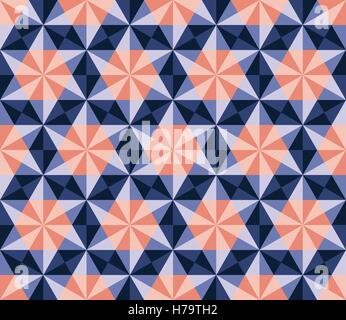 Vector Seamless Rosa Blu Navy triangoli esagonale Rombo Illustrazione Vettoriale