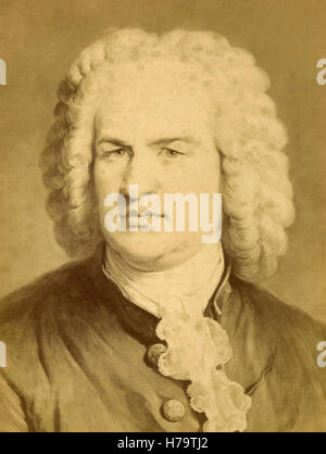 Ritratto del compositore tedesco Johann Sebastian Bach Foto Stock