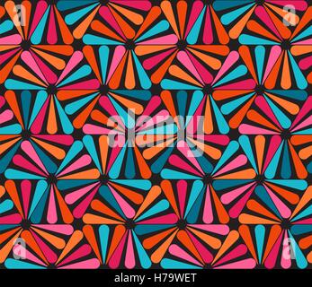 Vector Seamless Rosa Blu Arancione triangolo arrotondato le linee di disegno a colori Illustrazione Vettoriale