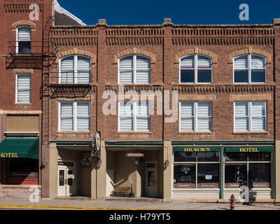 Hickok's Hotel, superiore Main Street, Deadwood, South Dakota. Foto Stock