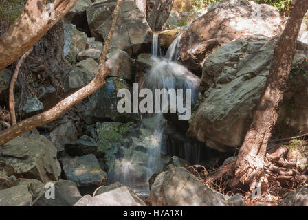 Cascate di un fiume di montagna closeup. Caledonia. Cipro. Foto Stock