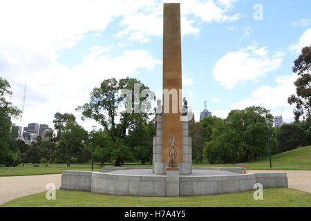 Re Giorgio V Memorial nella Kings Domain park a Melbourne. Foto Stock