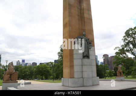 Re Giorgio V Memorial nella Kings Domain park a Melbourne. Foto Stock