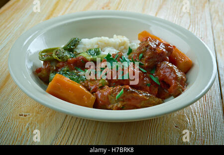 Rabo Encendido - stile cubano coda di vitellone stufato. piatto cubano-americana Foto Stock