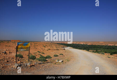 Il Nord Africa, Marocco Maroc, Boumaine, Perle de Dades Hotel strada di accesso Foto Stock