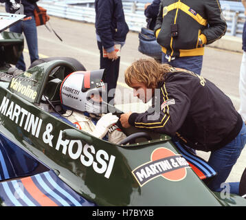 1979 James Hunt British Mario Andretti American motor racing driver GP degli USA : Est Foto Stock