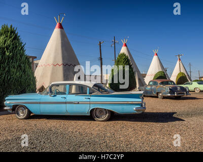 Hotel Wigwam sul percorso 66 in Holbrook Arizona, Stati Uniti d'America Foto Stock