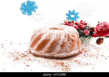 Festosa stagionali la torta di Natale mini dessert simboli decorativi elementi Foto Stock