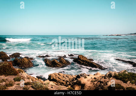 Foto di vista oceano dalla costa della California, Stati Uniti Foto Stock