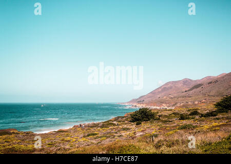 Foto di vista oceano dalla costa della California, Stati Uniti Foto Stock