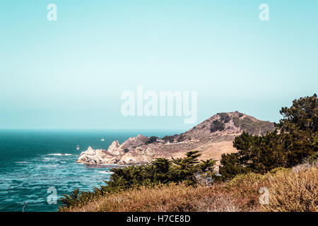 Foto di vista oceano dalla costa della California, Stati Uniti Foto Stock