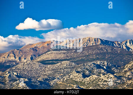 Il parco nazionale di Paklenica sulla montagna di Velebit vista, picchi di pietra di Croazia Foto Stock