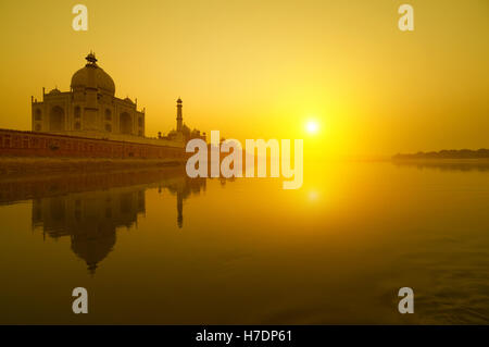 Taj Mahal tramonto Foto Stock