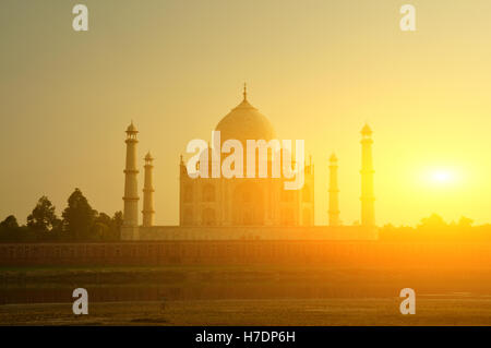 Taj Mahal tramonto Foto Stock