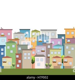 Colorato e moderno concetto di città Illustrazione Vettoriale