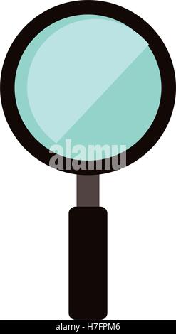 Lente di ingrandimento icona strumento su sfondo bianco. illustrazione vettoriale Illustrazione Vettoriale