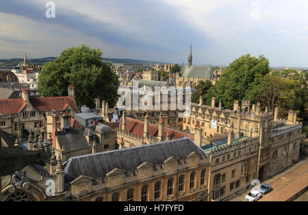 Brasenose College di edifici da sopra, Università di Oxford, England, Regno Unito Foto Stock