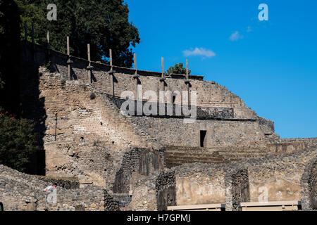 Dettaglio di antico anfiteatro, Pompei , sito archeologico, regione Campania, Italia Foto Stock