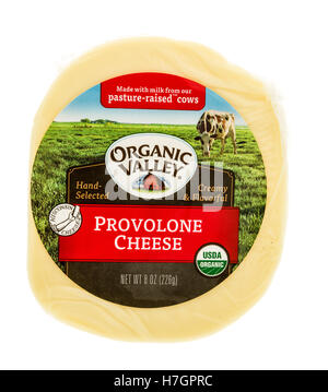 Winneconne, WI - 2 Novembre 2016: Pacchetto di Organic Valley Provolone isolato su un background. Foto Stock