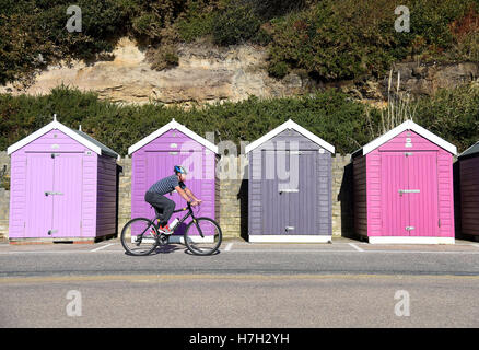 Bournemouth, Dorest, UK. 05 Nov, 2016. Ciclista al sole sul lungomare di Bournemouth Dorset, UK Credit: Dorset Media Service/Alamy Live News Foto Stock