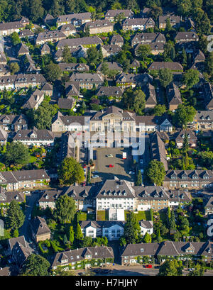 Vista aerea, sud di Essen Margarethenhöhe, luogo di mercato, storica "ettlement per acciaio Krupp opere, alloggiamento della società, Essen Foto Stock