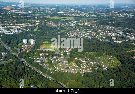 Vista aerea, a sud di Essen Altenhof insediamento II, storico dei lavoratori per insediamento acciaio Krupp funziona, società alloggiamento, Essen, Foto Stock