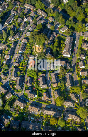 Vista aerea, a sud di Essen Altenhof insediamento II, storico dei lavoratori per insediamento acciaio Krupp funziona, società alloggiamento, Essen, Foto Stock