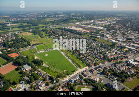 Antenna case dei minatori, Hamm Isenbecker Hof presso il Westpark, delle miniere di carbone de Wendel e colliery Henry Robert, comunità mineraria, Hamm,Lippepark Foto Stock