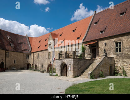 Cortile del Castello, Neuenburg Castello, Freyburg (Unstrut), Sassonia-Anhalt, Germania Foto Stock