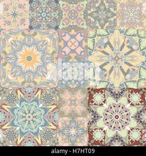 Vettore di Seamless pattern. Patchwork. in stile arabo. Illustrazione astratta. Illustrazione Vettoriale