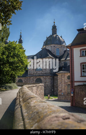 Vista laterale della Cattedrale di Fulda, Dom zu Fulda, Eduard-Schick-Platz, 36037 Fulda, Germania, Europa Foto Stock