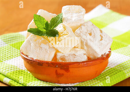 Loukoumi greco (Turkish Delight) con un delizioso aroma di mastice Foto Stock
