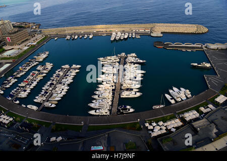 Vista generale su Zaitunay Bay, Beirut, Libano. Foto Stock