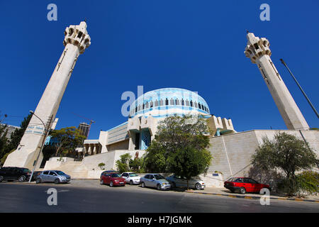 Mosaico blu cupola del Re Abdullah mi moschea, Amman, Giordania Foto Stock