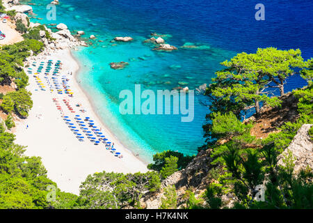 Bellissime spiagge turchesi delle isole Greche - Karpathos, Apella beach Foto Stock