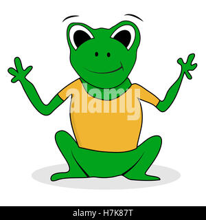 Frogling carattere verde. Isolato di rana, vettore frog cartoon illustrazione Foto Stock