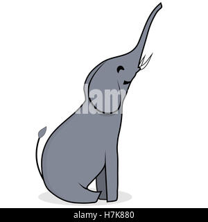 Carattere piatto di elefante. Elephant isolato, baby elephant, elefante illustrazione vettoriale Foto Stock