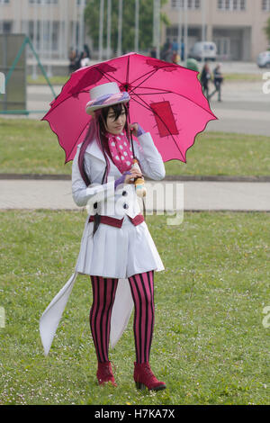 BRNO, Repubblica Ceca - 1 Maggio 2016: Cosplayer vestito come Mephisto Pheles dal manga Blue Exorcist a Animefest Foto Stock